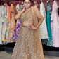 Luxury Champagne Gold Lehenga with Heavy Sequin Embroidery