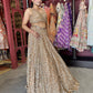 Luxury Champagne Gold Lehenga with Heavy Sequin Embroidery