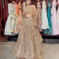 Luxury Champagne Gold Lehenga with Heavy Sequin Embroidery