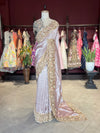 Designer Saree with Heavy Gold Embroidered Border