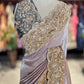 Designer Saree with Heavy Gold Embroidered Border