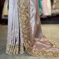 Designer Saree with Heavy Gold Embroidered Border