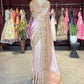Rose Gold Designer Saree with Heavy Embroidered Border
