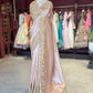 Rose Gold Designer Saree with Heavy Embroidered Border