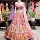 Blush Pink Floral Printed Lehenga Choli with Embellished Dupatta