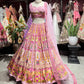 Blush Pink Floral Printed Lehenga Choli with Embellished Dupatta