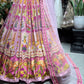 Blush Pink Floral Printed Lehenga Choli with Embellished Dupatta