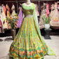 Floral Printed Lehenga Choli with Embellished Blouse & Sheer Dupatta