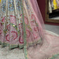 Pastel Pink & Powder Blue Heavy Embroidered Lehenga Set with Dupatta