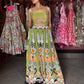 Olive Green Multicolor Printed Embellished Wide-Leg Jumpsuit