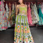 Olive Green Multicolor Printed Embellished Wide-Leg Jumpsuit
