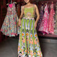 Olive Green Multicolor Printed Embellished Wide-Leg Jumpsuit
