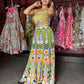 Olive Green Multicolor Printed Embellished Wide-Leg Jumpsuit