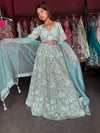 Designer Lehenga with Sequins Zari & American Diamond Work