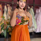 Draped Palazzo Set with Multicolor Floral Embellished Blouse & Cape