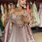 Designer Dusty Rose Embroidered Lehenga Choli with Matching Dupatta