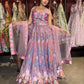 Lavender Floral Printed Lehenga Choli with Embellished Net Dupatta