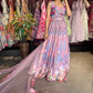 Lavender Floral Printed Lehenga Choli with Embellished Net Dupatta