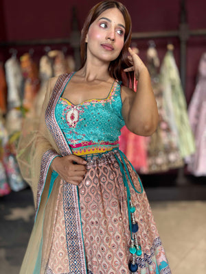 Grand Designer Printed Lehenga Choli with Sheer Dupatta