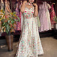 Ivory Multicolor Embroidered Wide-Leg Jumpsuit with Sheer Cape