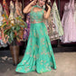 Mint Green Embroidered Sharara Jumpsuit with Sheer Cape Dupatta