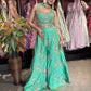 Mint Green Embroidered Sharara Jumpsuit with Sheer Cape Dupatta