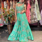 Mint Green Embroidered Sharara Jumpsuit with Sheer Cape Dupatta