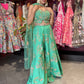 Mint Green Embroidered Sharara Jumpsuit with Sheer Cape Dupatta