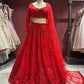 Regal Red Non Bridal Lehenga with Handcrafted Embroidery