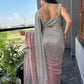 Blush Silver Ombre Saree With Sequin Embellishments Lace Border