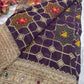 Grand Designer Royal Purple Saree with Elephant Motifs