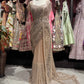 Golden Readymade Blouse Saree With Sequins And Cutdana Work