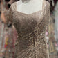 Golden Readymade Blouse Saree With Sequins And Cutdana Work