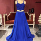 Royal Blue Lehenga with Sequined Beaded Crop Top