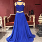 Royal Blue Lehenga with Sequined Beaded Crop Top