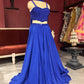 Royal Blue Lehenga with Sequined Beaded Crop Top