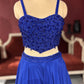 Royal Blue Lehenga with Sequined Beaded Crop Top