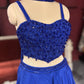 Royal Blue Lehenga with Sequined Beaded Crop Top