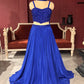 Royal Blue Lehenga with Sequined Beaded Crop Top