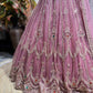 Designer Pink Embellished Grand Lehenga with Halter Blouse & Dupatta