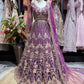 Royal Purple Heavily Embroidered Designer Lehenga with Dupatta