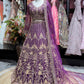 Royal Purple Heavily Embroidered Designer Lehenga with Dupatta