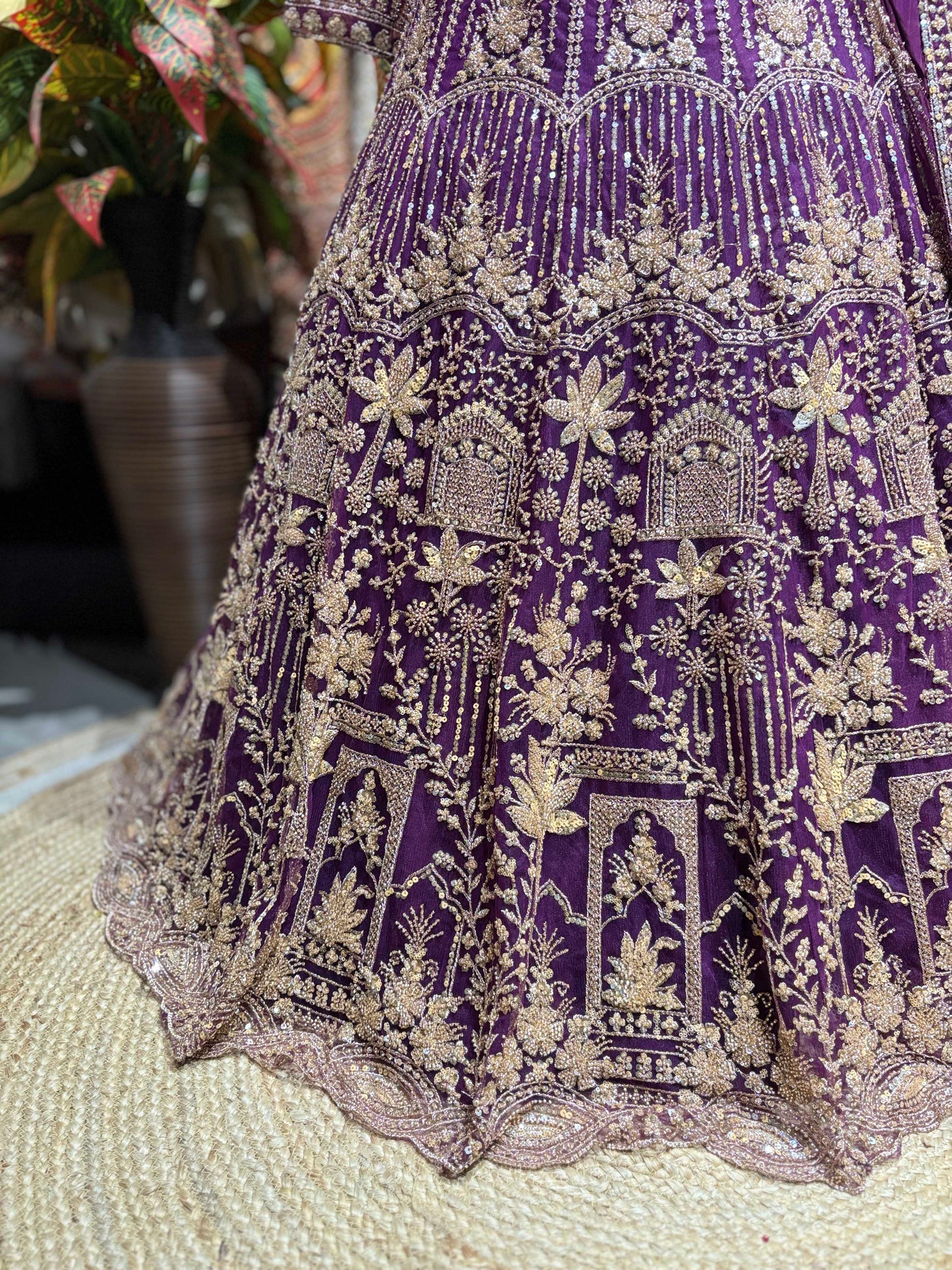 Royal Purple Heavily Embroidered Designer Lehenga with Dupatta