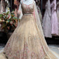 Champagne Beige Embellished Lehenga with Corset Blouse & Dupatta