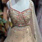 Champagne Beige Embellished Lehenga with Corset Blouse & Dupatta