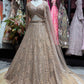 Champagne Gold Embellished Lehenga with Long-Sleeve Blouse & Dupatta