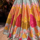 Multicolor Lotus Lehenga with Floral Embellished Blouse & Dupatta