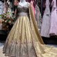 Gold Peacock Embroidered Lehenga with Embellished Blouse & Dupatta
