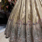 Gold Peacock Embroidered Lehenga with Embellished Blouse & Dupatta