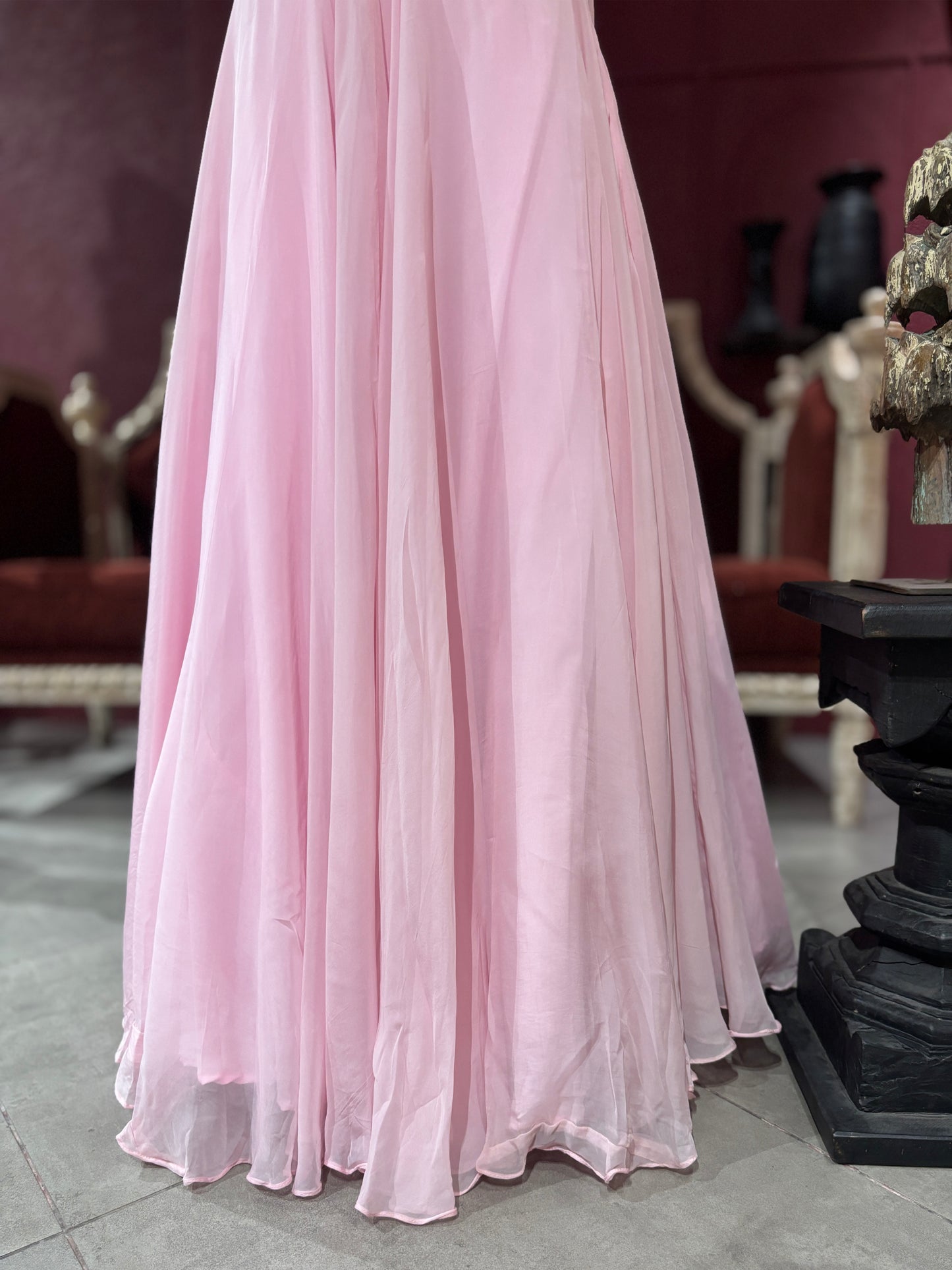 Grand Blush Pink Lehenga with Beaded Choli